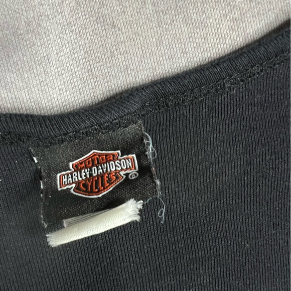 Harley-Davidson Black Women's Short Sleeve Tee with White Graphic - Picture 4 of 4